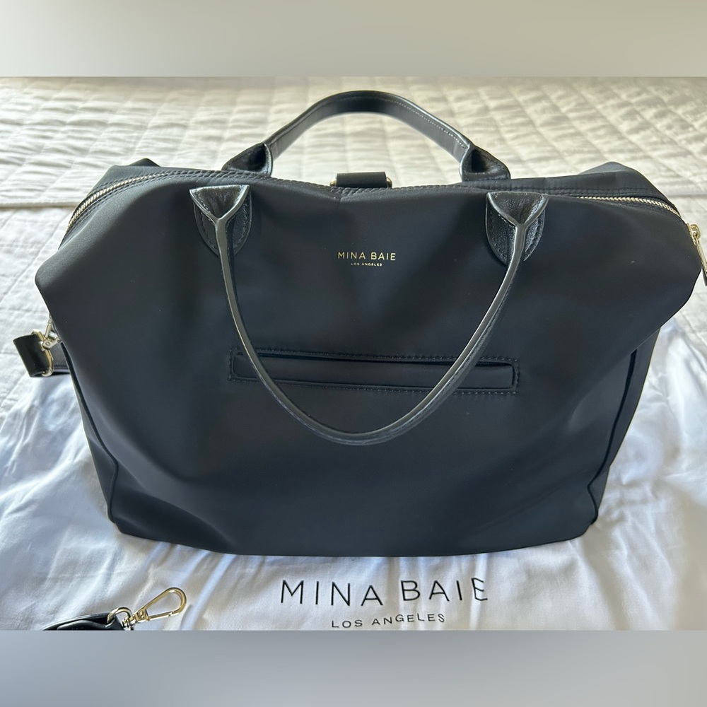 Mina Baie Emmy Midi Diaper Bag, Black Nylon